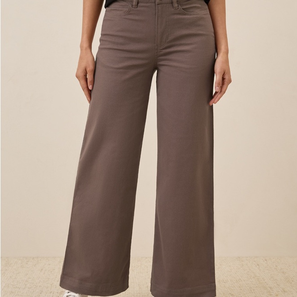Pact stretch twill wide leg cropped pants, women’s
